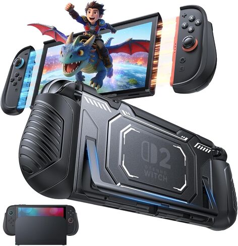 FASTSNAIL Switch 2 Protective Case, Protective Cover with Dockable TPU Middle Frame, Non-Slip Ergonomic Grip for Joycon 2, Comfortable Handheld Shell Case for Switch 2 Accessories for Wii Skins in Kuwait