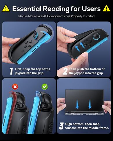 FASTSNAIL Switch 2 Protective Case, Protective Cover with Dockable TPU Middle Frame, Non-Slip Ergonomic Grip for Joycon 2, Comfortable Handheld Shell Case for Switch 2 Accessories for Wii Skins in Kuwait
