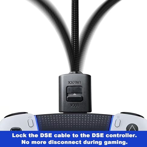 كابل USB-C بديل ومجموعة موصل القفل لجهاز PS5 لوحدة التحكم DualSense Edge، سلك كاميرا شحن مجدول 9.2FT مع قفل مضاد للفصل، مجموعة ألعاب سلكية كاملة in Kuwait