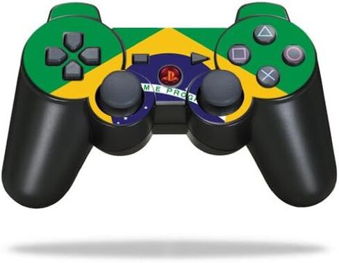 غلاف لاصق واقٍ مصنوع من الفينيل متوافق مع جهاز التحكم Sony PlayStation 3 PS3 وغطاء ملصق عليه العلم البرازيلي in Kuwait