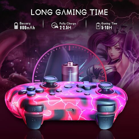 وحدة تحكم Boconna Nintendo Wireless Switch Pro لجهاز Nintendo Switch/Lite/OLED/Steam مع إضاءة LED للتنفس (أحمر) in Kuwait