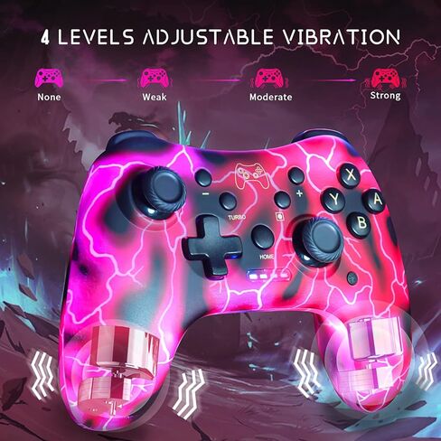 وحدة تحكم Boconna Nintendo Wireless Switch Pro لجهاز Nintendo Switch/Lite/OLED/Steam مع إضاءة LED للتنفس (أحمر) in Kuwait