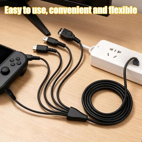 5 in 1 USB C Charging Cable & Stylus Pen, 4ft Multi-Functional USB Charger Cord for New 3DS XL 2DS DSi NDS Lite GBA SP Wii U Gaming Accessories in Kuwait