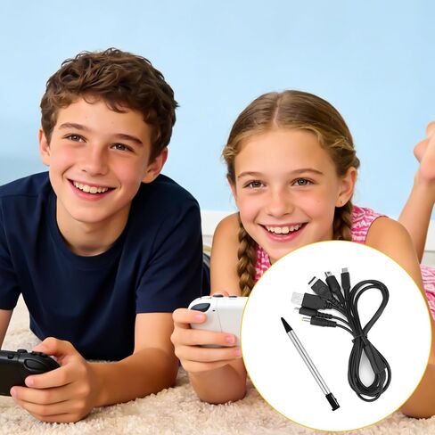 5 in 1 USB C Charging Cable & Stylus Pen, 4ft Multi-Functional USB Charger Cord for New 3DS XL 2DS DSi NDS Lite GBA SP Wii U Gaming Accessories in Kuwait