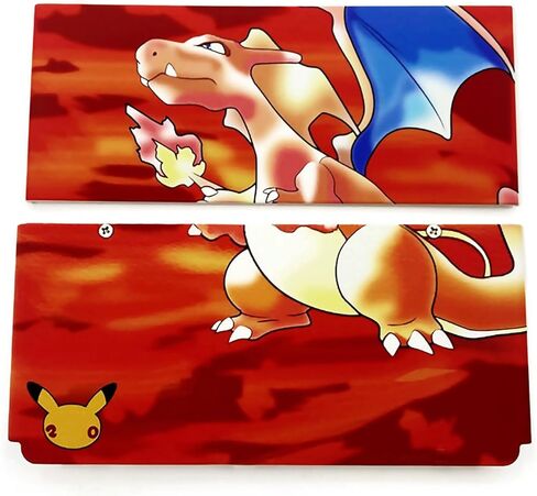 أحمر محدود للوحة غطاء بديلة للوحة New3DS Firedragon، لوحدة تحكم الألعاب المحمولة الصغيرة 3DS الجديدة، قطع غيار إضافية بنمط Chari Zard من الأعلى/السفلي للوجه in Kuwait