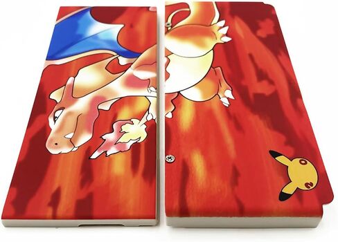 أحمر محدود للوحة غطاء بديلة للوحة New3DS Firedragon، لوحدة تحكم الألعاب المحمولة الصغيرة 3DS الجديدة، قطع غيار إضافية بنمط Chari Zard من الأعلى/السفلي للوجه in Kuwait