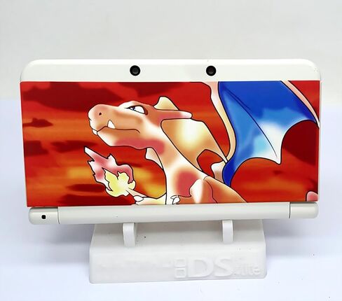 أحمر محدود للوحة غطاء بديلة للوحة New3DS Firedragon، لوحدة تحكم الألعاب المحمولة الصغيرة 3DS الجديدة، قطع غيار إضافية بنمط Chari Zard من الأعلى/السفلي للوجه in Kuwait