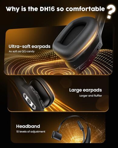 Trucker Bluetooth Headset with Charging Base, Wireless Hands-Free Headset with Noise Canceling Mic & Mute Button, 56Hrs Working Time PC Headsets for Cell Phones, Computer, Truck Driver in Saudi Arabia