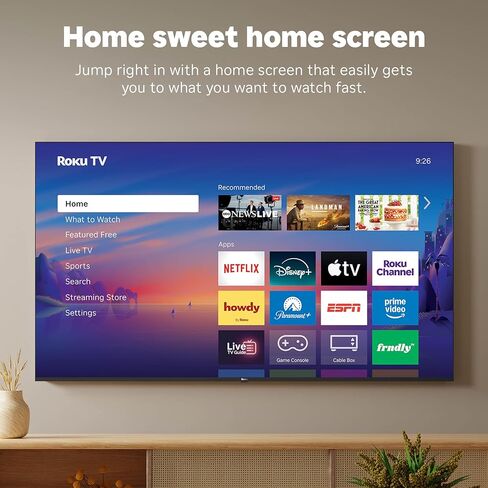 تلفزيون Roku الذكي - سلسلة مختارة مقاس 55 بوصة، تلفزيون 4K HDR - تلفزيون Roku مع جهاز تحكم عن بعد صوتي محسّن - تلفزيون LED بشاشة مسطحة مع شبكة Wi-Fi لبث الأخبار المحلية المباشرة والرياضة والترفيه العائلي in Kuwait