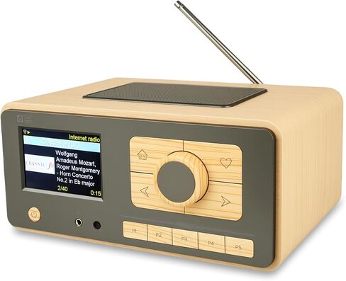 راديو الإنترنت Ocean Digital WR-393 WiFi مع FM، Podcast، مكبر صوت بلوتوث، شاشة ملونة 3.5 بوصة، أكثر من 30.000 محطة، بث UPnP/DLNA، ساعة منبه مزدوجة، مؤقت للنوم، جهاز تحكم عن بعد، يعمل بالتيار الكهربائي in Kuwait