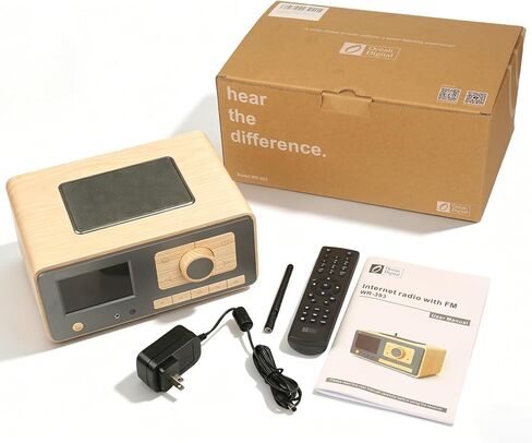 راديو الإنترنت Ocean Digital WR-393 WiFi مع FM، Podcast، مكبر صوت بلوتوث، شاشة ملونة 3.5 بوصة، أكثر من 30.000 محطة، بث UPnP/DLNA، ساعة منبه مزدوجة، مؤقت للنوم، جهاز تحكم عن بعد، يعمل بالتيار الكهربائي in Kuwait