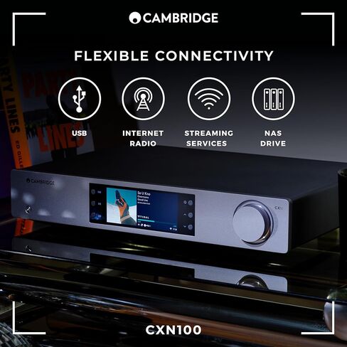 Cambridge Audio CXN100 - مشغل صوت منفصل عالي الدقة لشبكة WiFi وجهاز بث ومضخم مسبق مع شاشة عرض تتميز بتقنية Chromecast مدمجة وراديو الإنترنت ومرجع Sabre DAC - رمادي قمري in Kuwait
