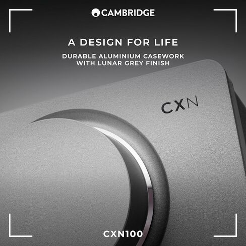 Cambridge Audio CXN100 - مشغل صوت منفصل عالي الدقة لشبكة WiFi وجهاز بث ومضخم مسبق مع شاشة عرض تتميز بتقنية Chromecast مدمجة وراديو الإنترنت ومرجع Sabre DAC - رمادي قمري in Kuwait