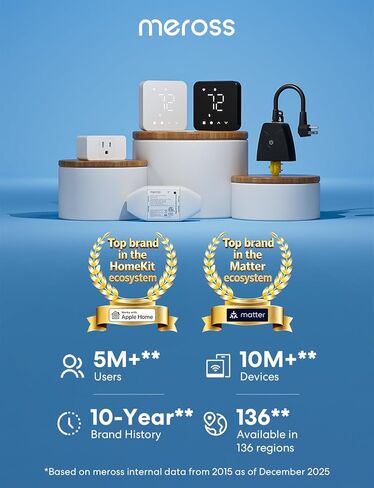 meross Matter Presence Sensor MS605, Battery-Powered 4-in-1 Smart Motion Sensor with AI Learning, IP67 PIR & Light & mmWave Radar, Matter Over Thread, Supports Home Assistant, HomeKit, Alexa (1 Pack) in Kuwait