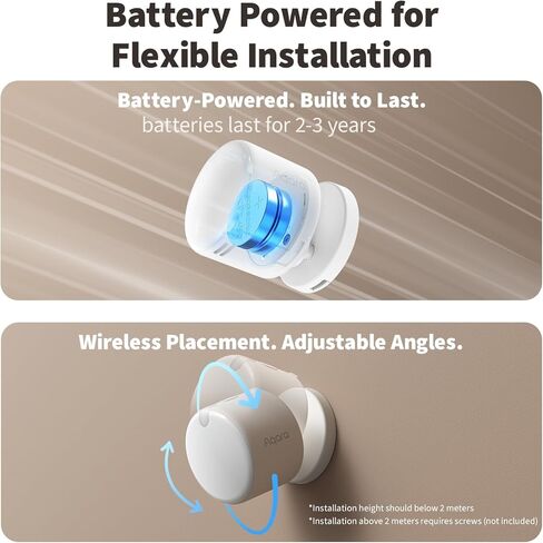مستشعر وجود Aqara FP300 مستشعر حركة لاسلكي 5 في 1 مع mmWave، PIR، الضوء، كشف درجة الحرارة والرطوبة، الخيط والزيجبي، يدعم HomeKit، Home Assistant، Alexa، Google Home in Kuwait