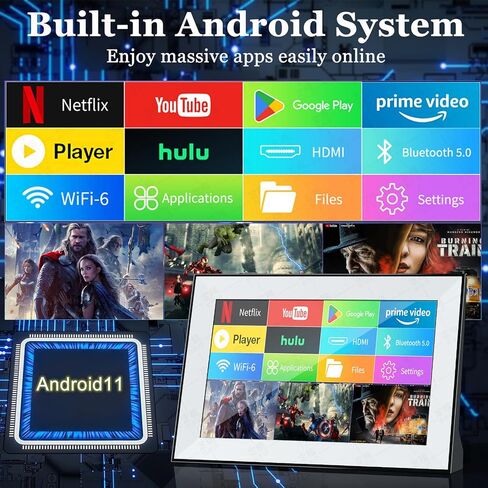 تلفزيون ذكي صغير، تلفزيون محمول مع شاشة LCD تعمل باللمس، تطبيقات مدمجة، يدعم SD، WiFi، بلوتوث، USB، مدخل HDMI، تصميم تلفزيون صغير للمنزل، المطبخ، RV، واستخدام السفر in Kuwait