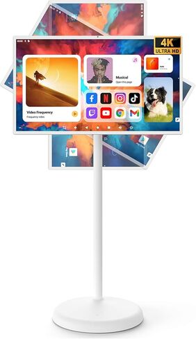 تلفزيون YAOKIREN 32 بوصة ذكي محمول، تلفزيون محمول 4K/1080P، نظام تشغيل أندرويد، 6 جيجابايت + 128 جيجابايت، بطارية مدمجة 15000 مللي أمبير، كاميرا 13 ميجابكسل لمكالمات الفيديو، حامل دوار، جهاز تحكم صوتي، شاشة ذكية لاسلكية in Kuwait