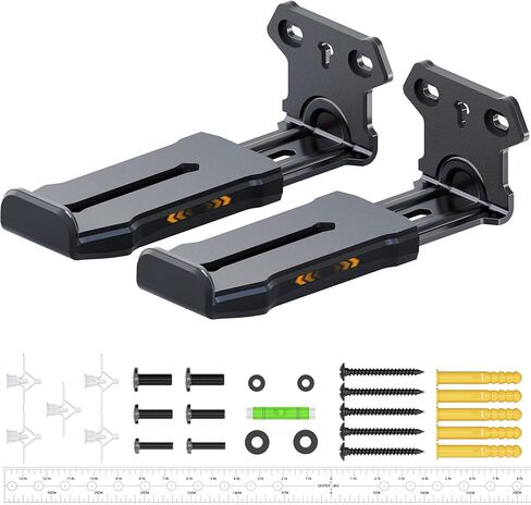 Soundbar Wall Mount, Heavy Duty Construction Holds 38 lbs, Depth Adjustable 3.8"-6.5", Universal Sound Bar Mount Under TV for Samsung, Bose, Sony, LG, Vizio, JBL, Sonos & More, Black in Kuwait