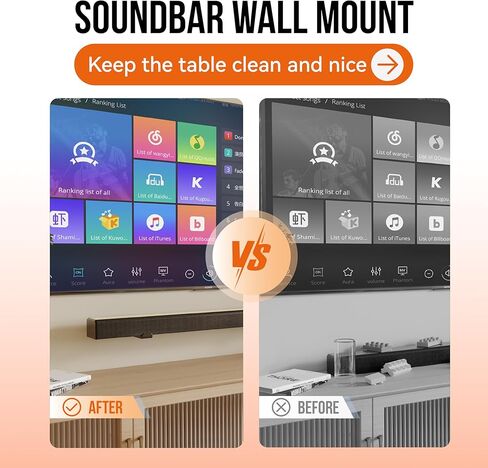 Soundbar Wall Mount, Heavy Duty Construction Holds 38 lbs, Depth Adjustable 3.8"-6.5", Universal Sound Bar Mount Under TV for Samsung, Bose, Sony, LG, Vizio, JBL, Sonos & More, Black in Kuwait