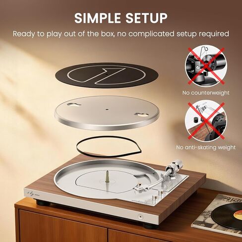 مشغل تسجيل تلقائي بالكامل 1 بواسطة ONE، قرص دوار من الفينيل HiFi مع وظيفة التكرار التلقائي، ومكبرات صوت على رف الكتب، وجهاز تحكم عن بعد، ومضخم صوت مدمج وDSP، وخرطوشة AT-3600L، ومحرك حزام بسرعتين in Kuwait