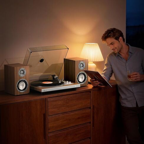 مشغل تسجيل تلقائي بالكامل 1 بواسطة ONE، قرص دوار من الفينيل HiFi مع وظيفة التكرار التلقائي، ومكبرات صوت على رف الكتب، وجهاز تحكم عن بعد، ومضخم صوت مدمج وDSP، وخرطوشة AT-3600L، ومحرك حزام بسرعتين in Kuwait