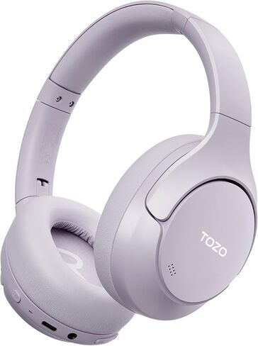 سماعات TOZO HT3 الهجينة المانعة للضوضاء، عمر بطارية 90 ساعة لاسلكية فوق الأذن بلوتوث 6.0 سماعة رأس قابلة للطي، مساعد صوت AI مع 5 ميكروفونات، توصيل جهازين وصوت عالي الدقة، 32 إعدادًا مسبقًا للصوت EQ in Kuwait