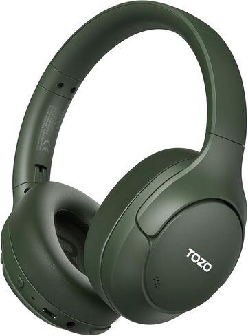 TOZO HT3 Hybrid Noise Cancelling Headphones, 90H Battery Life Wireless Over Ear Bluetooth 6.0 Foldable Headset, AI Voice Assistant with 5 Mics, Connect 2 Devices and Hi-Res Sound, 32 EQ Audio Presets in Saudi Arabia
