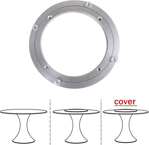 360° Heavy Duty Aluminum Alloy Rotating Bearing Turntable - Swivel Plate for TV Monitor Stands, Food Displays, & Home Décor - Durable, Smooth Rotation,8 inches (200mm) in Kuwait
