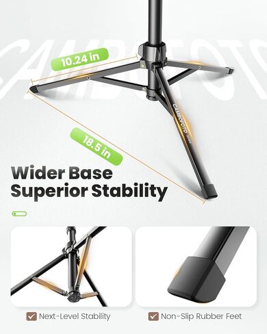 CAMBOFOTO 82" Phone Tripod Stand with Gooseneck, Remote and Phone Holder, Selfie Stick & Overhead Tripod for Recording/Cooking/Fitness/Vlog, Compatible with iPhone Android Samsung, Camera in Saudi Arabia