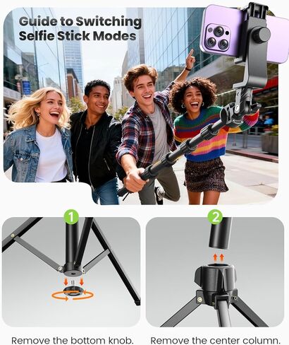 CAMBOFOTO 82" Phone Tripod Stand with Gooseneck, Remote and Phone Holder, Selfie Stick & Overhead Tripod for Recording/Cooking/Fitness/Vlog, Compatible with iPhone Android Samsung, Camera in Saudi Arabia