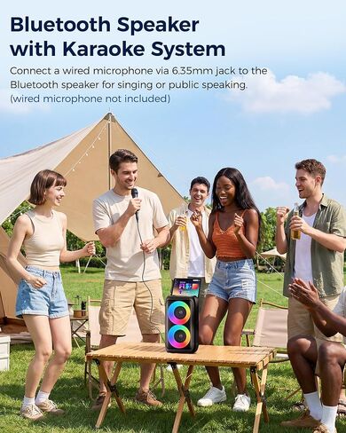 Bluetooth Speaker，Portable Party Speaker with Colorful Lights，Wireless Speaker with HD Loud,Home Theater Systems Support TWS/AUX/USB/TF Card Ideal for Party,Home,Outdoor Camping in Saudi Arabia