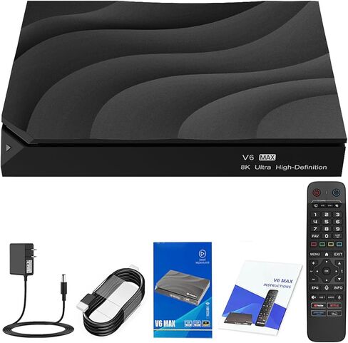 نظام المسرح المنزلي V6 Max 2026 مع جهاز تحكم عن بعد، وسلك HDMI، ومصدر طاقة ودليل in Kuwait