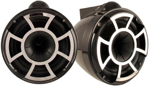 سماعات Wet Sounds REV10B-X مقاس 10 بوصات باللون الأسود مع حوامل X ومضخم صوت SYN-DX2.3 بقدرة 1200 وات in Kuwait