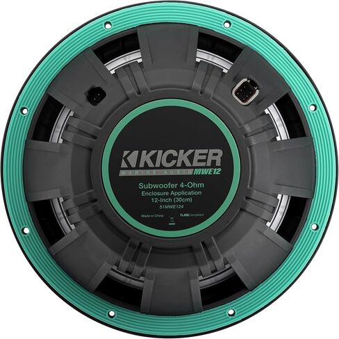 مضخم صوت بحري ممتاز مقاس 12 بوصة (30 سم) من KICKER 51MWE122، مصمم لتطبيقات العلبة المغلقة، ملف صوتي فردي، مقاومة 2 أوم in Kuwait