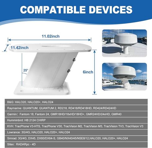 APT-150-01 حامل رادار ألومنيوم 6 بوصة يميل AFT متوافق مع أجهزة Garmin Raymarine Simrad Radomes in Kuwait