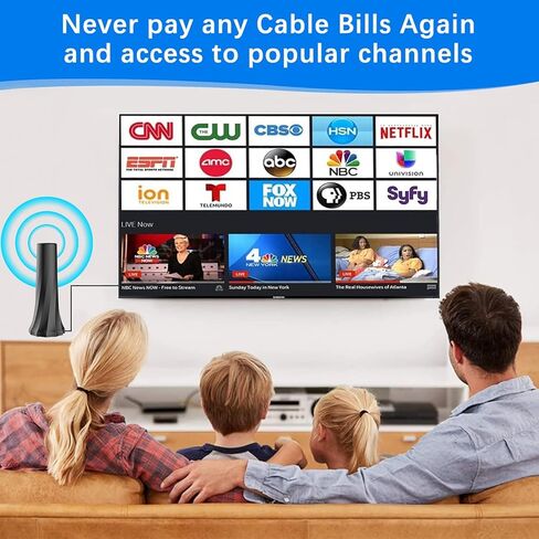 2026 TV Antenna,TV Antenna for Smart TV with 360° Signal Booster Reception,HD Antenna for Local Channels 2500+ Miles Range,Digital Antenna Indoor Supports 4K 8K 1080p TVs-Antennas 20FT Coax Cable in Saudi Arabia