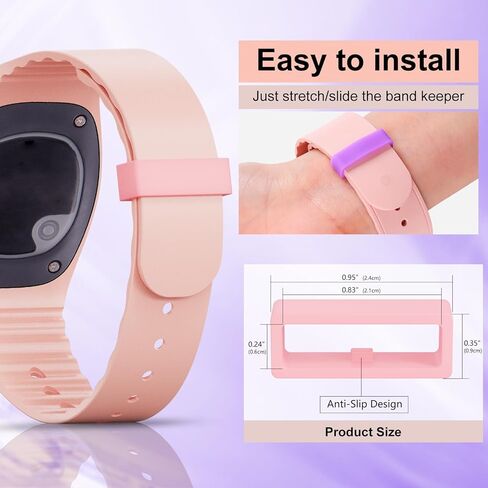 أقفال الفرقة السحرية، حافظة الفرقة متوافقة مع Disney Magic Bands 1.0/2.0، Fitbit Charge/Charge HR/Garmin Vivofit، حلقات تثبيت سيليكون مرنة حلقة أمان/حامل/مشابك، متعددة الألوان in Kuwait