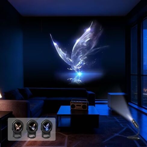 ضوء جهاز عرض كوكبي LED - مجموعة من 6 قطع بأنماط قابلة للتبديل، قابلة للدوران 360 درجة، تعمل بمنفذ USB، جهاز عرض خلفية لصور القمر والأرض للغرف والألعاب ذات الطابع الخاص in Kuwait