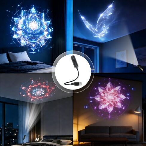 ضوء جهاز عرض كوكبي LED - مجموعة من 6 قطع بأنماط قابلة للتبديل، قابلة للدوران 360 درجة، تعمل بمنفذ USB، جهاز عرض خلفية لصور القمر والأرض للغرف والألعاب ذات الطابع الخاص in Kuwait