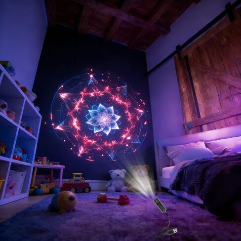 ضوء جهاز عرض كوكبي LED - مجموعة من 6 قطع بأنماط قابلة للتبديل، قابلة للدوران 360 درجة، تعمل بمنفذ USB، جهاز عرض خلفية لصور القمر والأرض للغرف والألعاب ذات الطابع الخاص in Kuwait