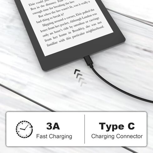 USB C Cable for Kindle Compatible with New Kindle Fire 2024 2023 2022 2020 Release, Kindle Colorsoft/Scribe/Oasis/Basic/Paperwhite 11th 12th Generation, Fire 7 9th 8 10 Max 11 12 Tablet, 10ft in Kuwait