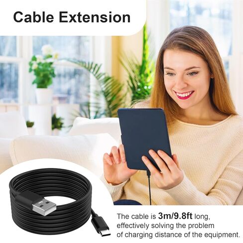 USB C Cable for Kindle Compatible with New Kindle Fire 2024 2023 2022 2020 Release, Kindle Colorsoft/Scribe/Oasis/Basic/Paperwhite 11th 12th Generation, Fire 7 9th 8 10 Max 11 12 Tablet, 10ft in Kuwait