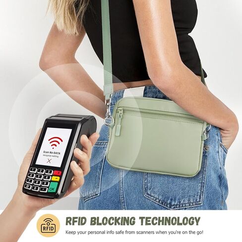 Dadanism 6-7 Inch Protective Padded Sleeve Bag Carrying Case with Shoulder & Wristlet Strap for 7" Kindle Paperwhite/Kindle Colorsoft, 6" Kindle/Kobo Clara Colour, with RFID Blocking Card Slot, Sage in Saudi Arabia