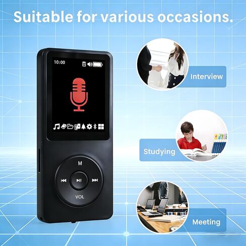 مشغل MP3 بسعة 128 جيجابايت مع بلوتوث - مشغل موسيقى محمول للأطفال - مع مكبر صوت عالي الدقة ومسجل صوت وصوت هاي فاي وكتاب إلكتروني (سماعات متضمنة) in Kuwait