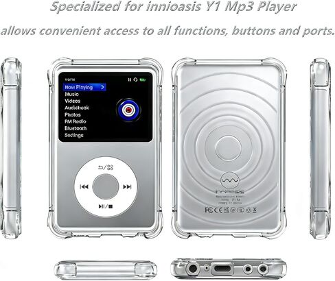 for innioasis Y1 Mp3 Player Case, Anti-Slip and Scratch Resistant, Lightweight Flexible Shockproof Protective Cover Clear in Saudi Arabia