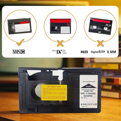 محول كاسيت بمحرك VHS-C إلى VHS، محول شريط لكاميرات الفيديو ومشغلات VCR، متوافق مع VHS-C SVHS، وليس لأشرطة 8 مم/MiniDV/Hi8 in Kuwait