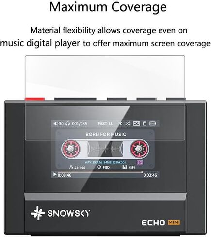 لواقي شاشة مشغل MP3 SnowSky ECHO MINI، [عبوتان] طبقة TPU ناعمة وشفافة عالية الدقة [مضادة لبصمات الأصابع] [مضادة للخدش] [خالية من الفقاعات] متوافقة مع مشغل الموسيقى SnowSky/FiiO Echo MINI (1.99 بوصة) in Kuwait