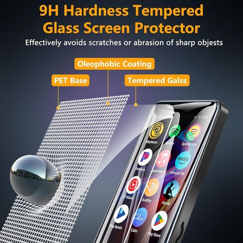 ottpluscase 3 عبوات لواقي شاشة مشغل MP3 innioasis G5، واقي شاشة من الزجاج المقسى 9H عالي الدقة، تغطية كاملة شفافة مضادة للخدش ومضادة لبصمات الأصابع وخالية من الفقاعات متوافقة مع مشغل Mp3 innioasis G5 4 بوصة in Kuwait