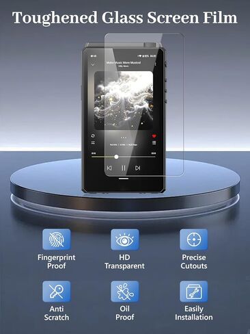واقي شاشة مكون من قطعتين لمشغل MP3 HiBy R6III 2025، زجاج مقسى بصلابة 6H، مضاد لبصمات الأصابع، مضاد للخدش، سهل التركيب، شفاف عالي الدقة in Kuwait