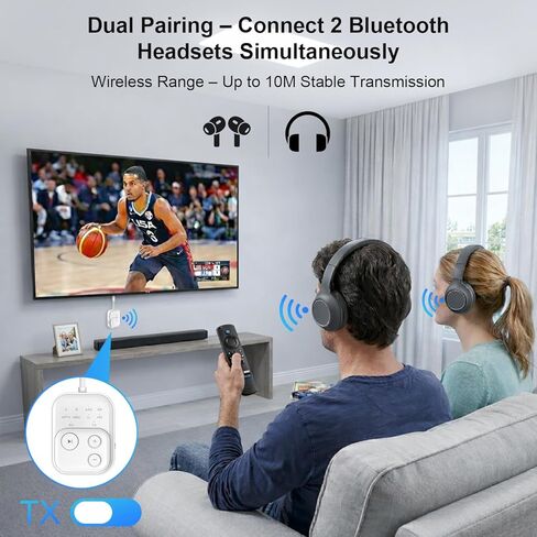 2026 Pro Bluetooth 6.0 جهاز إرسال واستقبال للطائرة/التلفزيون/صالة الألعاب الرياضية، [aptX HD Lossless Audio] محول مقبس لاسلكي 3.5 مم لسماعات الرأس، وقت تشغيل 24 ساعة، مزامنة تلقائية منخفضة الكمون، عالمي لستيريو السيارة/المنزل in Kuwait